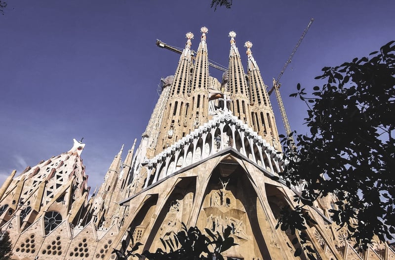 La Sagrada Família Cathedral is such intricate architecture that it is still under construction in Barcelona, Spain