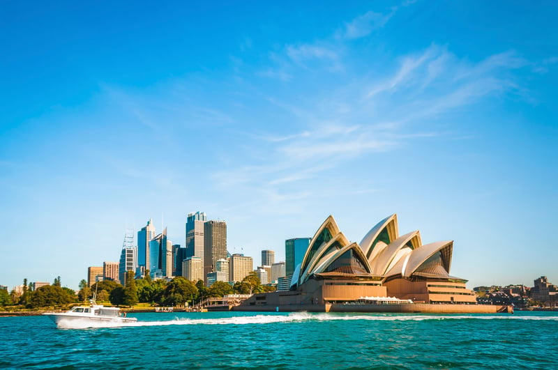 The Circular Quay and Opera House in Australia.