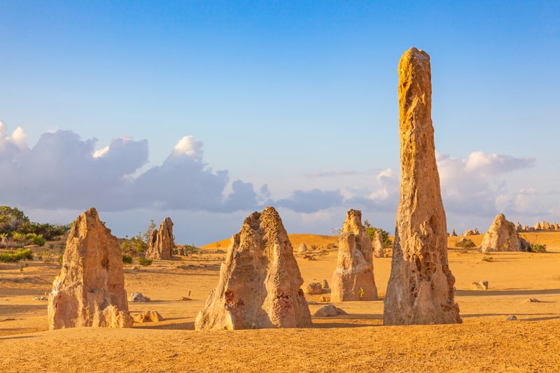 Limestone formations of Nambung National Park in western Australia.