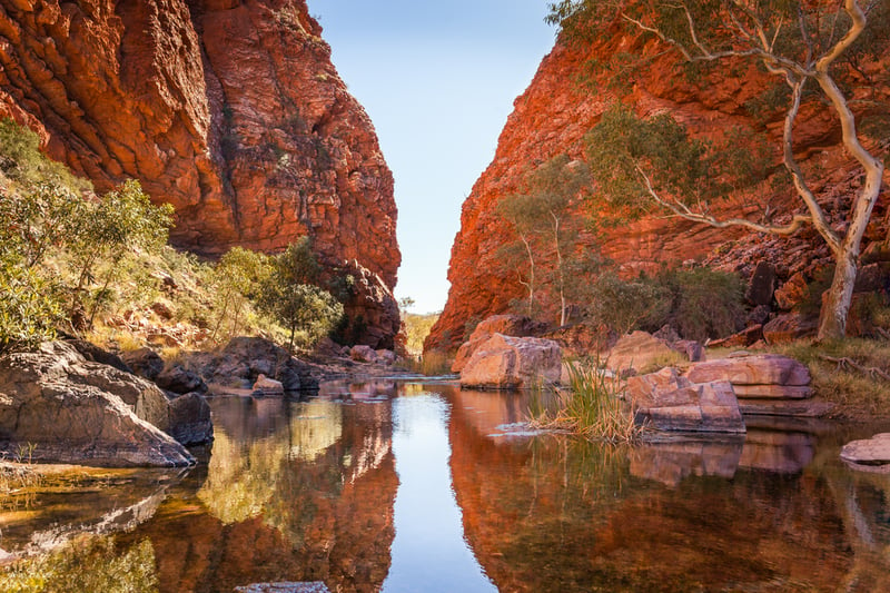 What is famous in Australia? One of the gaps near the Alice Spings, Northern Territory.
