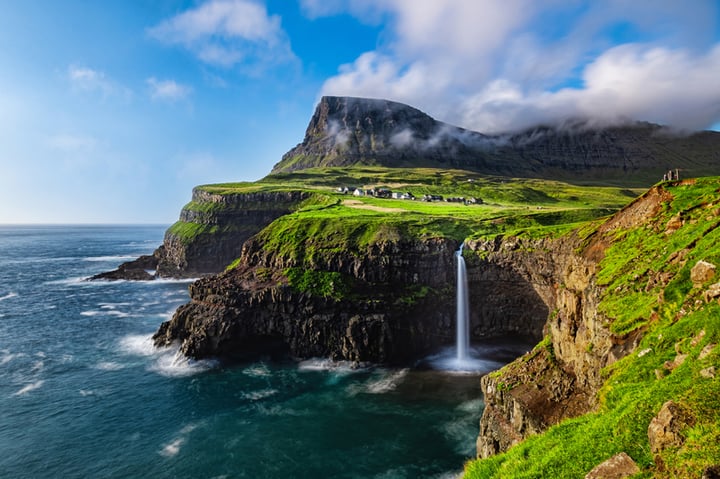 Mulafossur Waterfall in Faroe Islands, an underrated travel destination of 2023