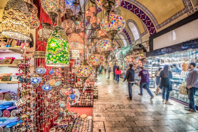 Grand Bazaar for shopping in Istanbul, Turkey is arguably the most famous market in the world