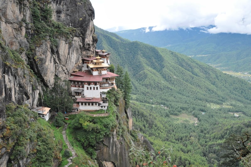 The trail up to the Tigers Nest monastery in Paro, Bhutan is known as one of the world's best day hikes