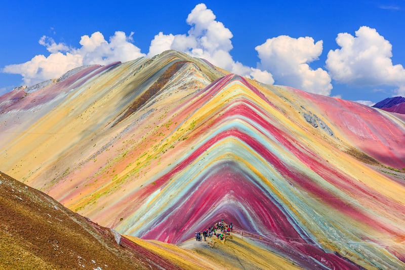 The day trek to Rainbow Mountain in Vinicunca, Cusco Region, Peru is one of the world's best