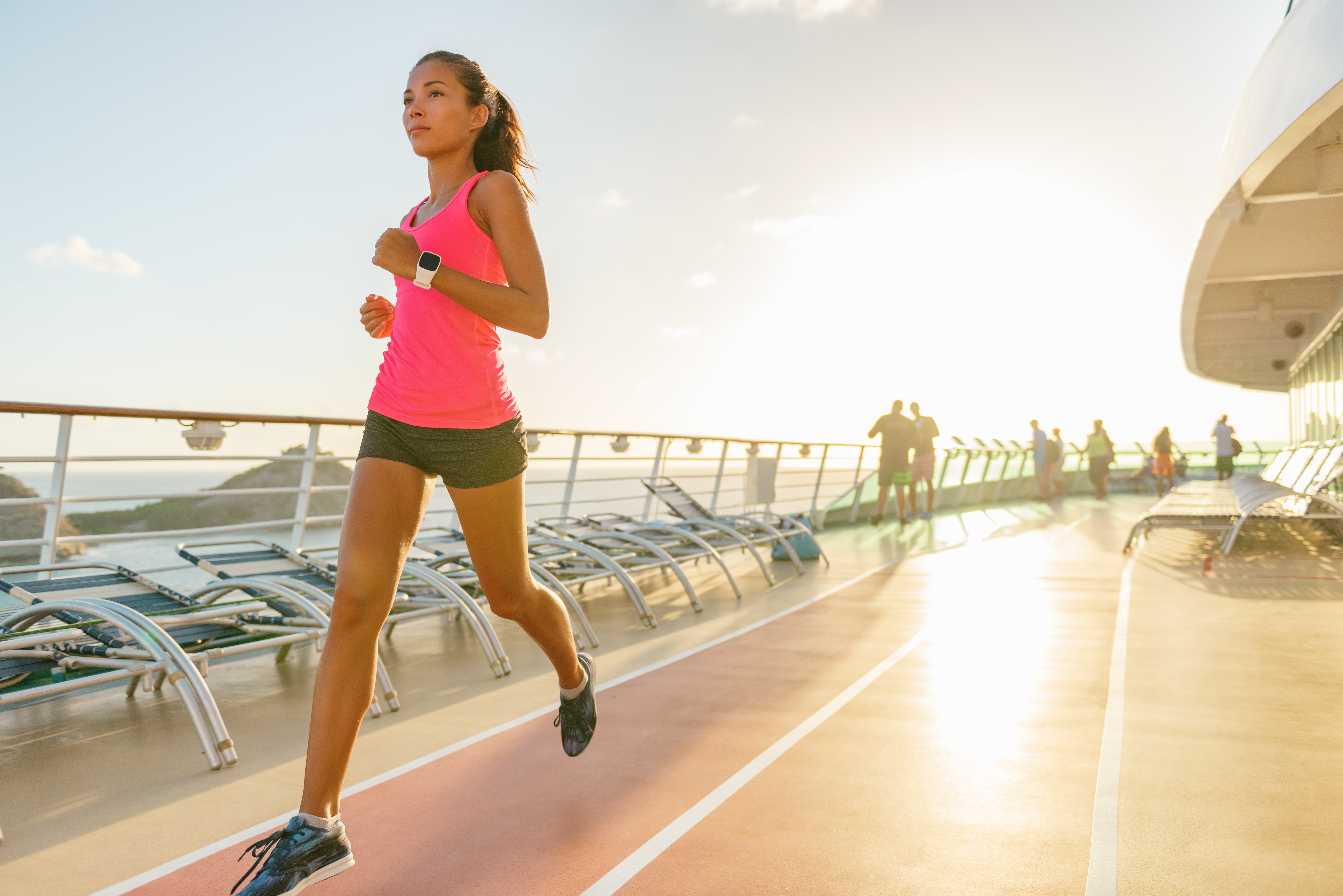 Travel Lifestyle: Running Track on a residential cruise ship