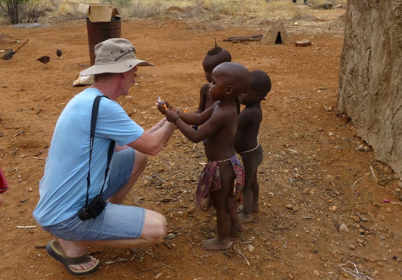 Martin with African kids