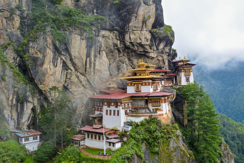 Tigers Nest Monastry on the Trans Bhutan trail, the longest multi-day trek in the world