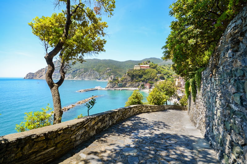 Cinque Terre Hiking trail to Monterosso al Mare in early summer, Liguria Italy Europe, one of the world's most scenic walks