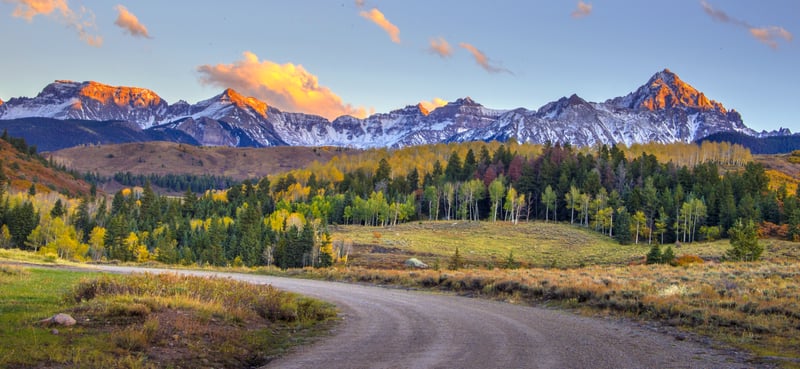 Scenic route filming location: Mountain Range in Colorado