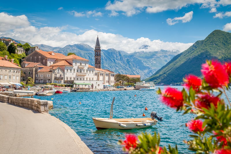 Mediterranean Travel: Perast town at famous Bay of Kotor