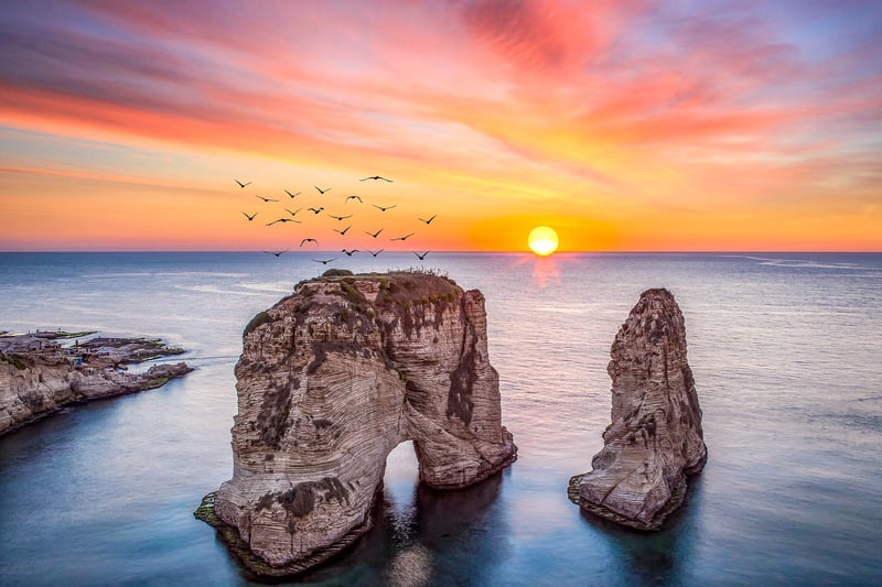  Traveling the Middle East: Rouche Sunset In Beirut