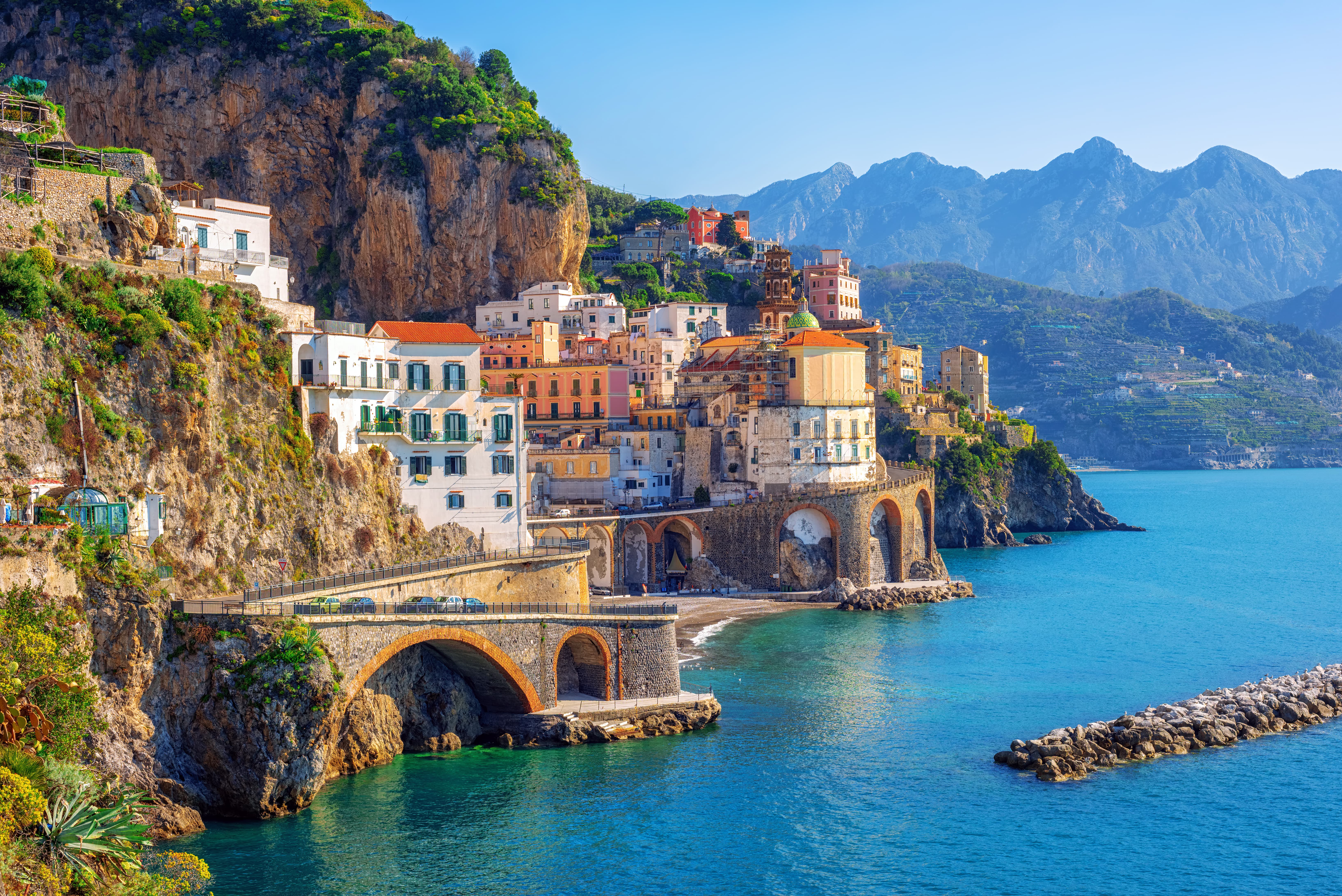 Cliff side village on  the Amalfi Coast a must when visiting Europe