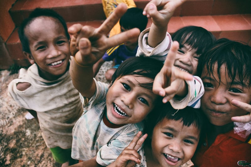 Poor but Happy kids seen while volunteering abroad