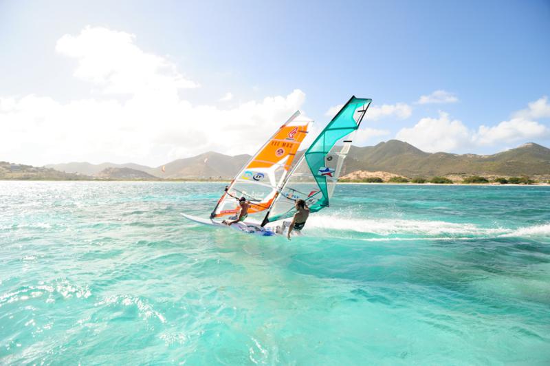 Windsurfing in St. Martin, one of the exotic destinations in the world for watersports