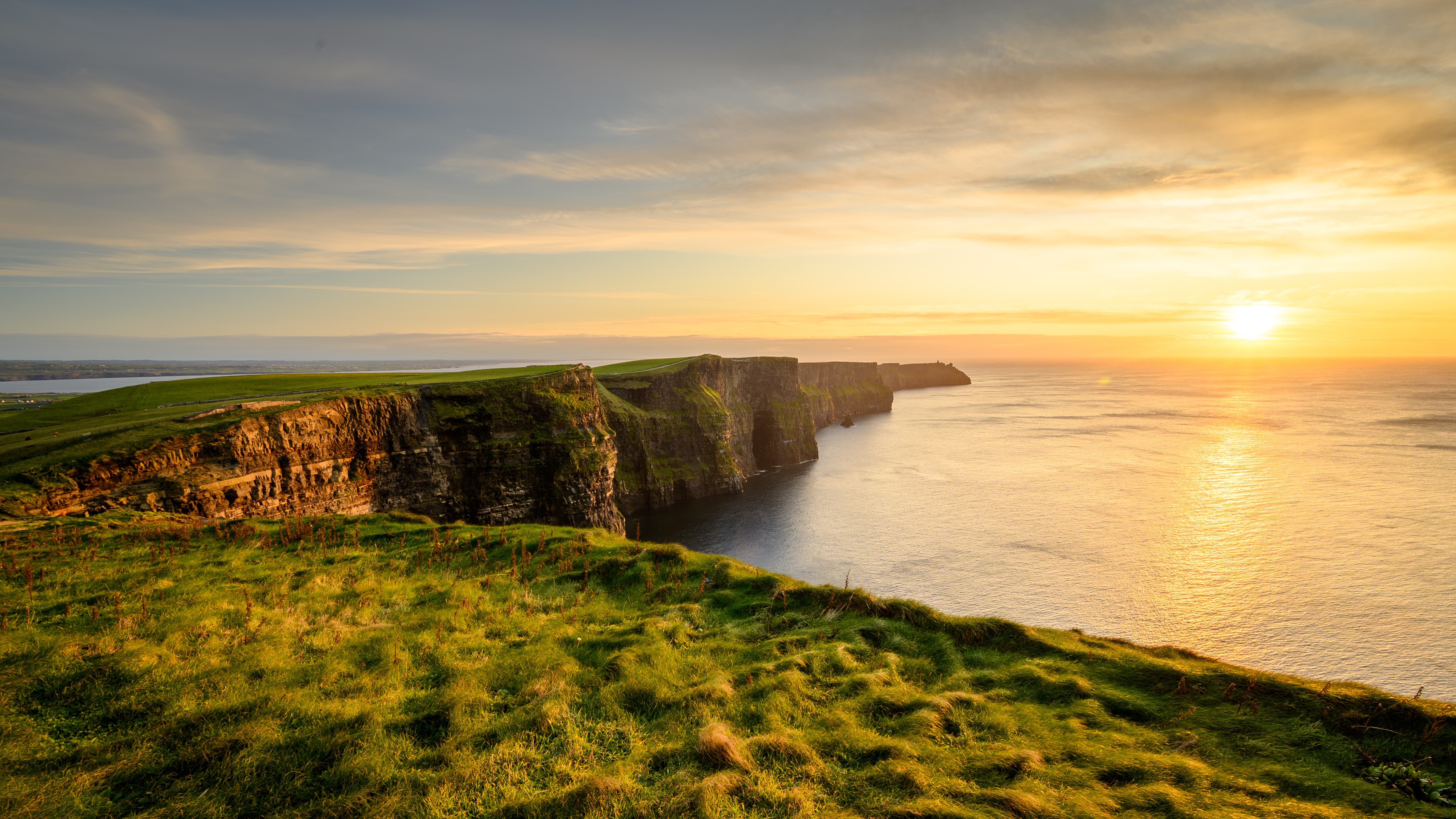 Ireland green cliffs and coast