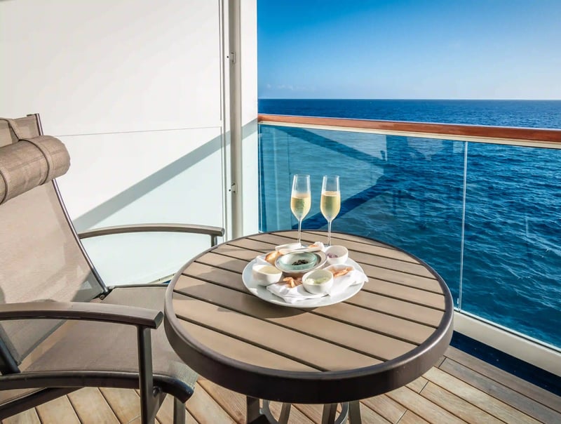 All inclusive meal on the deck of an around the world cruise