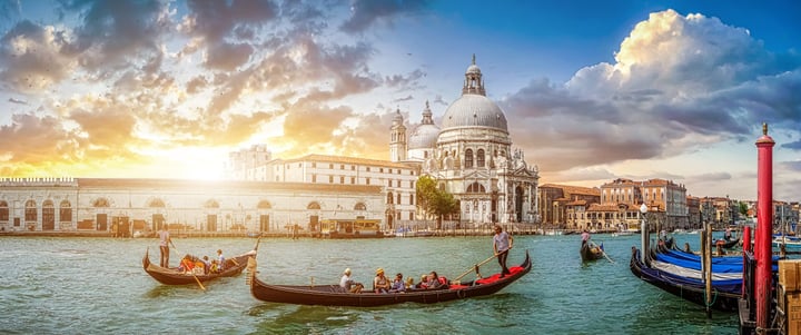 Gondola ride on Venice canal popular world cruise shore excursion